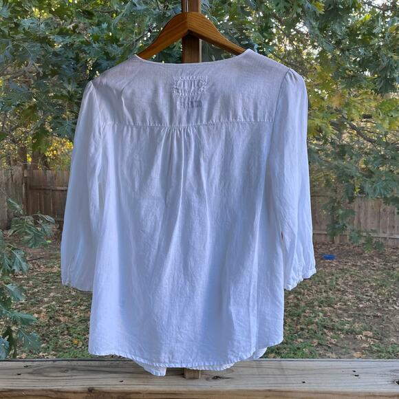 Malvin I Love Linen Women's White 100% Linen Blouse Size S - Picture 2 of 9